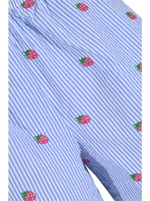 Shorts Meave in seersucker di cotone con ricamo fragola Mc2 Saint Barth | MEA00200693L